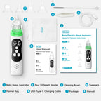 MAMIJOY Baby Electric Nasal Aspirator Nose Suction Device with Food Grade Silicone Mouthpiece 6 Suction Modes and Soothing Music