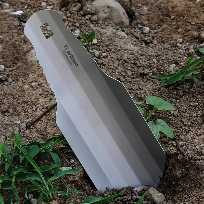 Tiartisan Titanium Corrosion-resistant Garden Hand Shovel Outdoor Camping Hiking Backpacking Mini Ultralight Portable Trowel