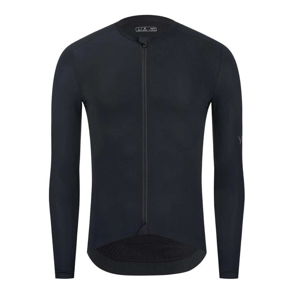 YKYWBIKE Men's Long Sleeve Cycling Jersey SPF 50 Lightweight Road Bike Shirt, Sizes S-3XL