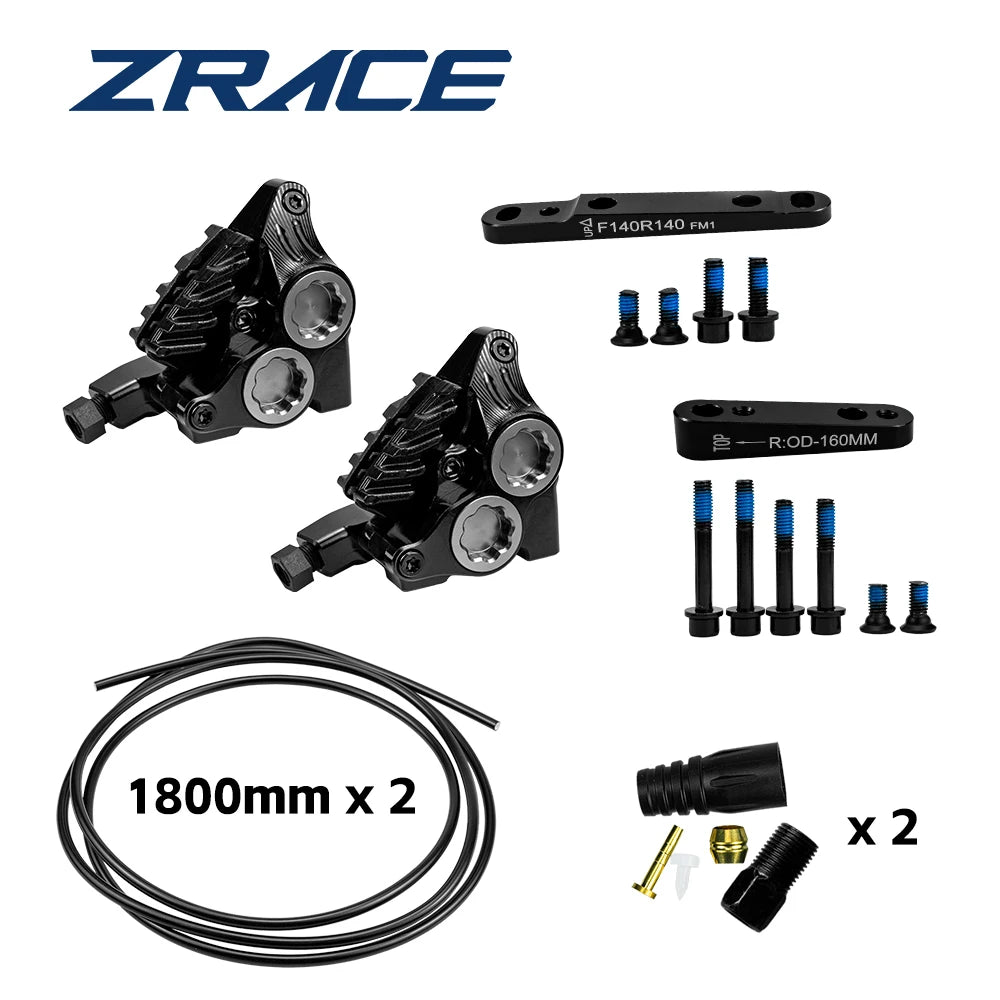 ZRACE XG4 Road Hydraulic Brake Caliper Flat Mount Four-piston Caliper, Ice Technology Brake Pads, CNC lightweight