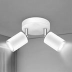 Modern LED Ceiling Light - 350° Rotatable Dual GU10 Wall Light, Black (Energy-Saving) for Hallway, Living Room, Bedroom, Kitchen