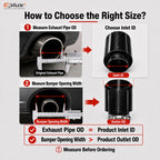 Universal Glossy Carbon Fiber Car Exhaust Muffler Tip Clamp‑On Straight Exhaust Pipe Mufflers Nozzle Straight Stainless Silver