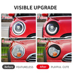 ABS Glossy And Matt Black Color Angry Eyelid For MINI Cooper F65 F66 F54 F55 F56 F57 R55 R56 R57 R58 R59 Car headlight sticker