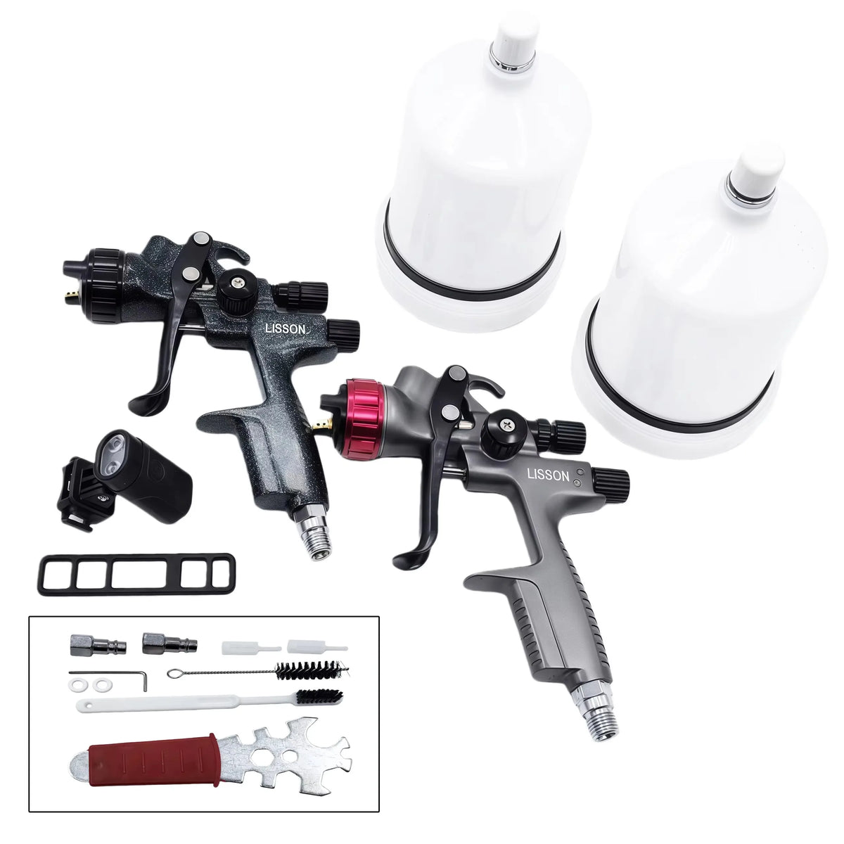 Upgrade Universal Spray Gun Light with 2 Straps Airbrush Paint Fill Light Adjustable Lighting Power Brightness Painting Tool Acc