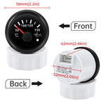Auto Car Boat 2" 52mm Oil Temperature Gauge with Warning Red Light 50~150℃ Oil Temp Meter+Sensor 1/8NPT M14X1.5 DC12V 24V Custom