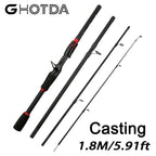 Casting Spinning Fishing Rod 2.1/1.8m UltraLight  Lure Rod  Carbon Fiber Rod Pole 4/5 Section with EVA Handle 3-15g Lure WT
