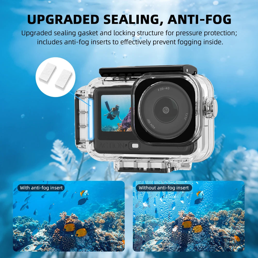 Flymile Action 6 60M Waterproof Case Underwater Diving Housing Cover Protective Case for DJI OSMO Action 6 Accessories