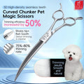 Fenice Master Series 7.25 Inch Multi-Functional Pet Dog Grooming Magic Scissors Curved Chunker Shears Tools JP440C 75%-80% Trim
