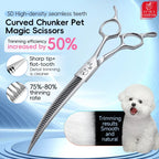 Fenice Master Series 7.25 Inch Multi-Functional Pet Dog Grooming Magic Scissors Curved Chunker Shears Tools JP440C 75%-80% Trim