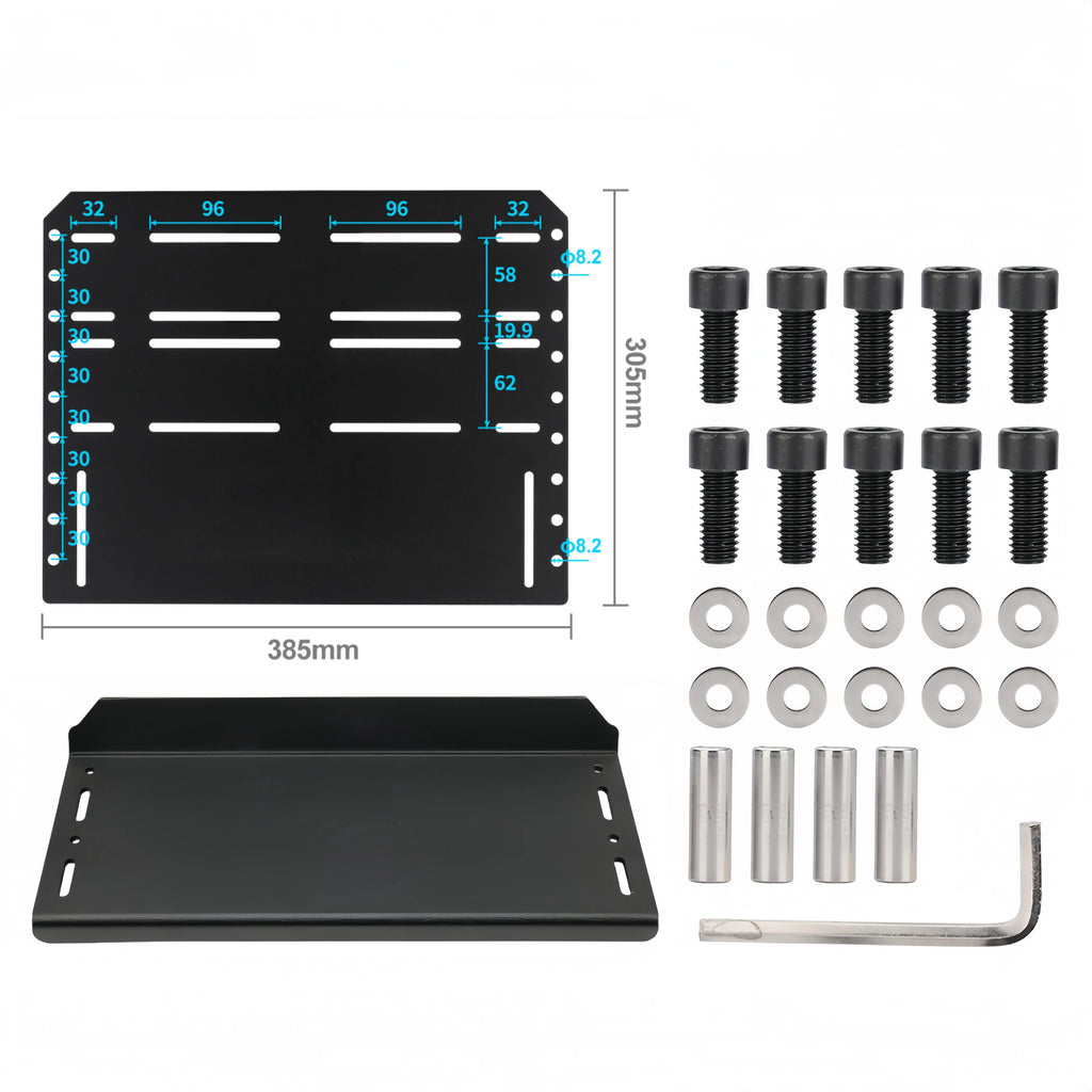 SimRuito Universal Adjustable Sim Racing Pedals Mounting Plate 7075 Aluminum for G29 G920 T300RS Cockpit Floor 3 Pedals