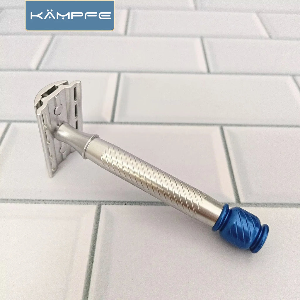 KAMPFE aluminum Double Edge Manual Shaver with Non-Slip Razor Grip Light Weight Safety Razor gifts for men.