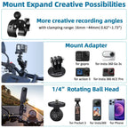 Motorcycle Mount kit for Insta360 X5 X4 X3 X2 RS DJI GoPro Double Clamp Handlebar Selfie Stick for Insta 360 Mount Accessories