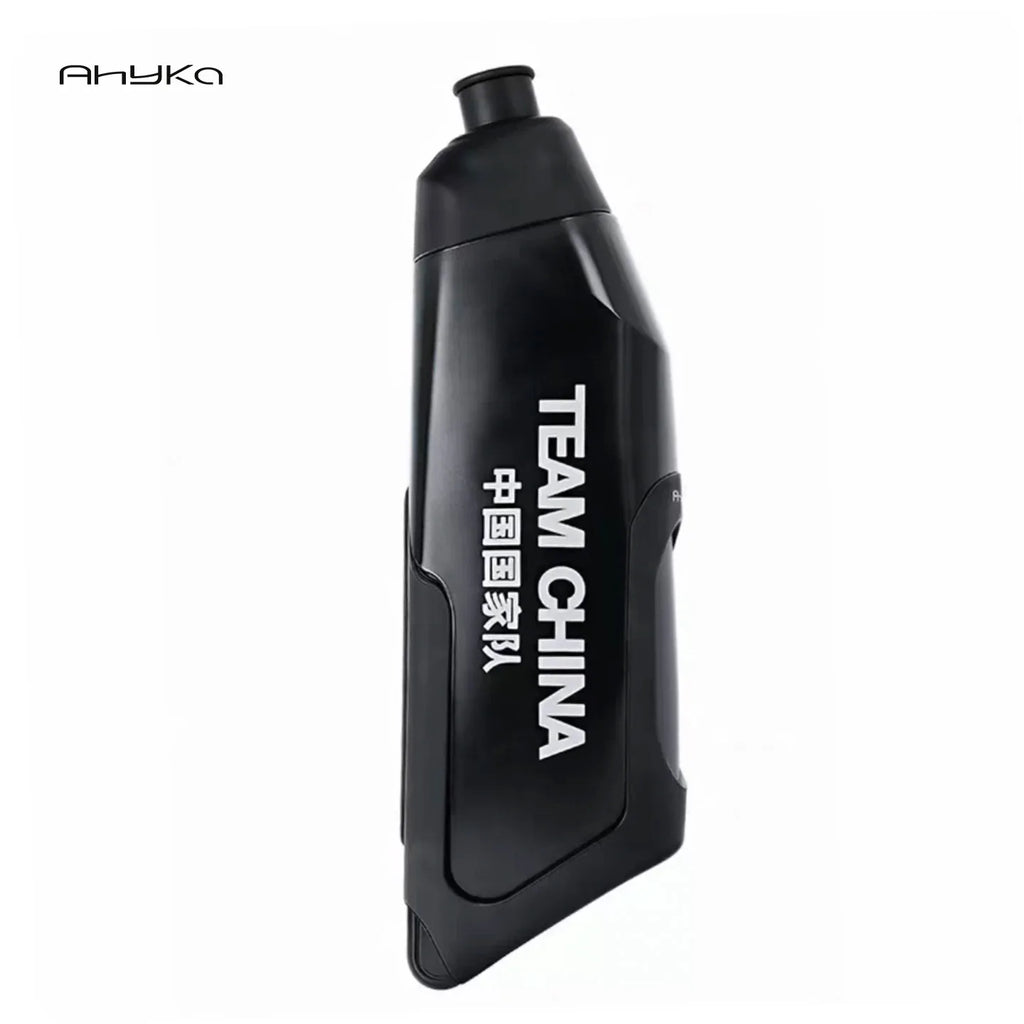 AhyKa 600ml Aerodynamic Bike Water Bottle with Bracket Set, MTB/Road, Black