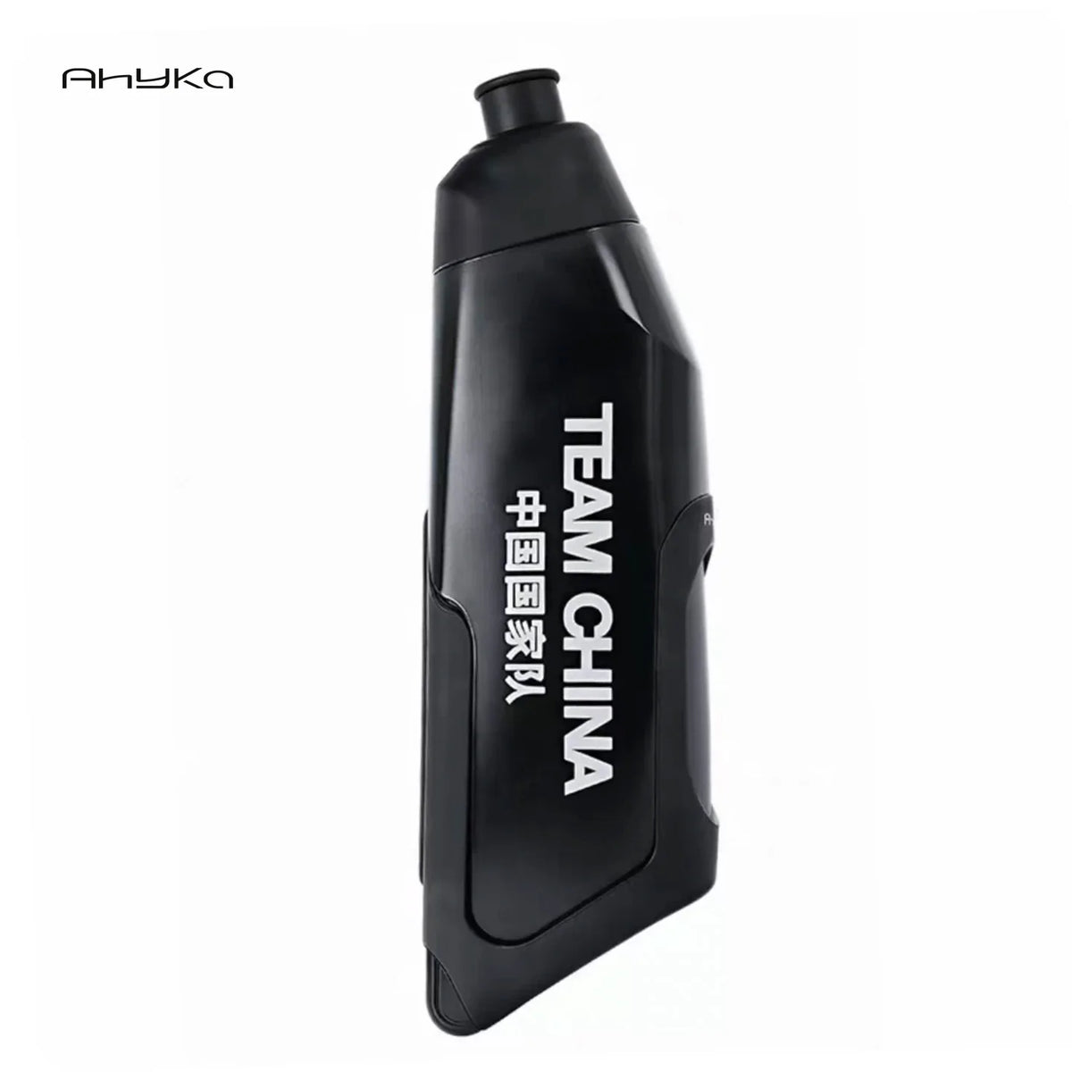 AhyKa 600ml Aerodynamic Bike Water Bottle with Bracket Set, MTB/Road, Black
