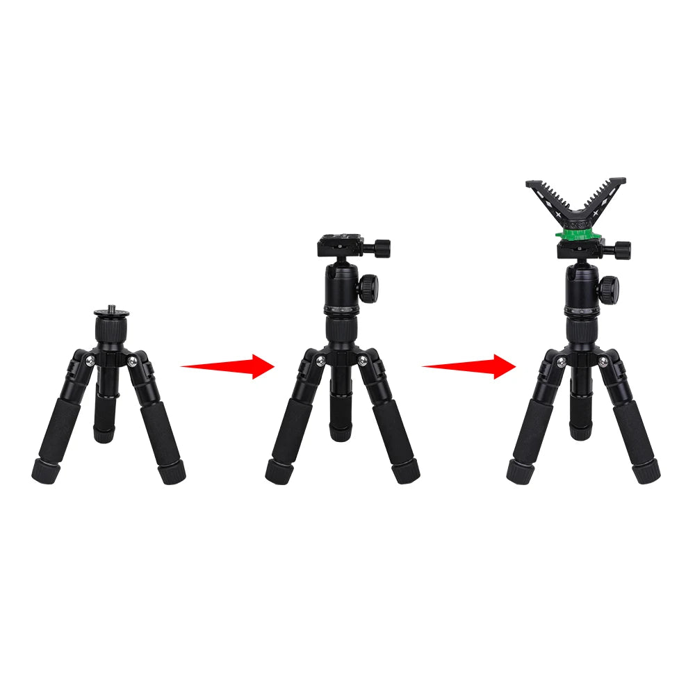 Hunting Shooting Tripod Stand with Adjustable V Yoke Head, Aluminum Portable Outdoor