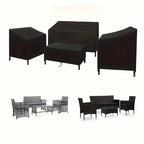 4pcs/Set Patio Furniture Covers, Heavy Duty Waterproof Outdoor Furniture Covers, Rattan Outdoor Furniture Windproof