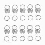 5-20pcs Wig Dreadlocks Hair Accessories Buckle Butterfly Open Hair Ring Clip Vintage Hollow Braid DIY Accessory Pendant