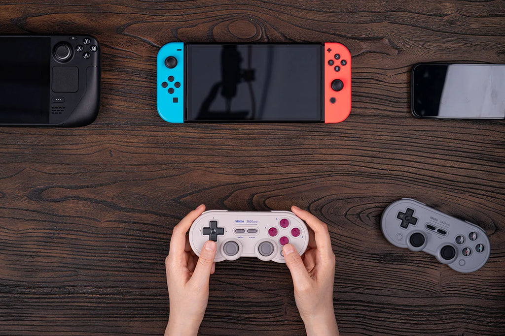 8Bitdo SN30 Pro Bluetooth Gamepad Controller Hall Effect Joysticks, G Classic, 2pcs