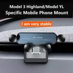 Car Phone Holder Gravity Mount for Tesla Model Y Juniper & Model 3 Highland (2024-2026)