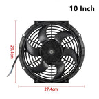 Universal 8 Row Transmission Radiator Oil Cooling &10 Inch 12V Car Air Conditioning Radiator Slim Fan Cooler (Non combination)