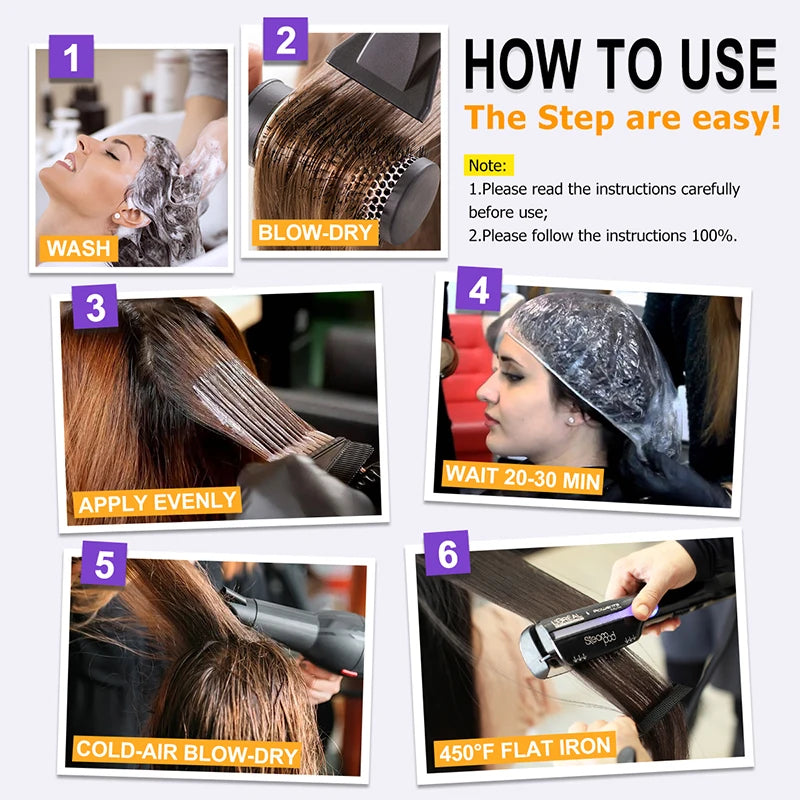 PURC 300ML Professional Keratin Hair Treatment Smoothing Repairing Frizz Curly Hair Straightening Brazilian Keratin Hair Care