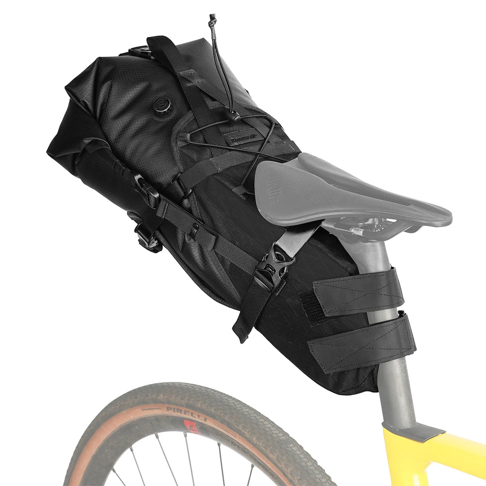 Rhinowalk Upgraded Bicycle Tail Bag Bike Seat Bag 14L Waterproof Bike Bag Long Distance Travel Luggage