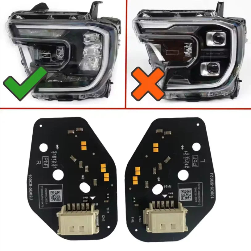 Yellow White Blue Amber Red Angel Eyes DRL LED Boards For Ford Ranger T9 Matrix 2024 2025 Daytime Running Light Chips Module