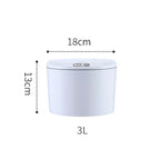 Desktop Sensor Trash Can Battery Operated Automatic Mini Waste Basket with Lid for Desk and Vehicle 3L