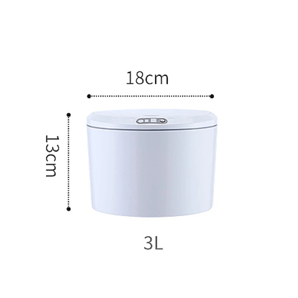 Desktop Sensor Trash Can Battery Operated Automatic Mini Waste Basket with Lid for Desk and Vehicle 3L