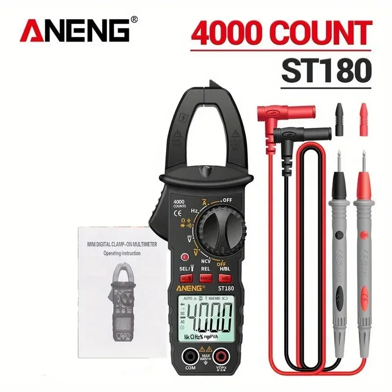 ST180 Digital Clamp Meter 4000 Count AC Current Multimeter Voltage Tester 1pc