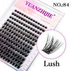 YUANZHIJIE Individual Eyelashes Makeup Cilios Cluster Eyelash Extension Wispy C/D Curling Volume Black Soft False Eyelash Makeup