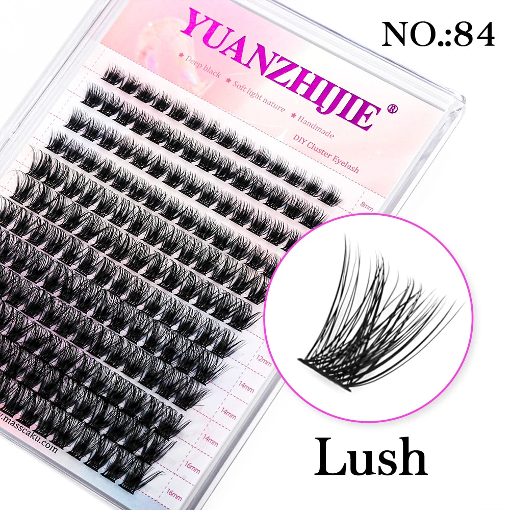 YUANZHIJIE Individual Eyelashes Makeup Cilios Cluster Eyelash Extension Wispy C/D Curling Volume Black Soft False Eyelash Makeup