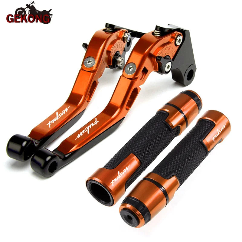 Motorcycle Folding Extendable CNC Moto Adjustable Clutch Brake Levers Handbar End Grips fit For Bajaj Pulsar 200 NS/200 RS/200 A