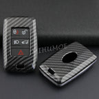 Carbon Fiber Car Key Fob Cover Chain Case For Land Range Rover Sport Evoque Defender 90 110 130 Discovery Velar Jaguar XF F-PACE