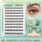 VYRILA Self Adhesive Cluster Eyelashes D Curl 10-16mm Pre-Glued Press-On Lashes