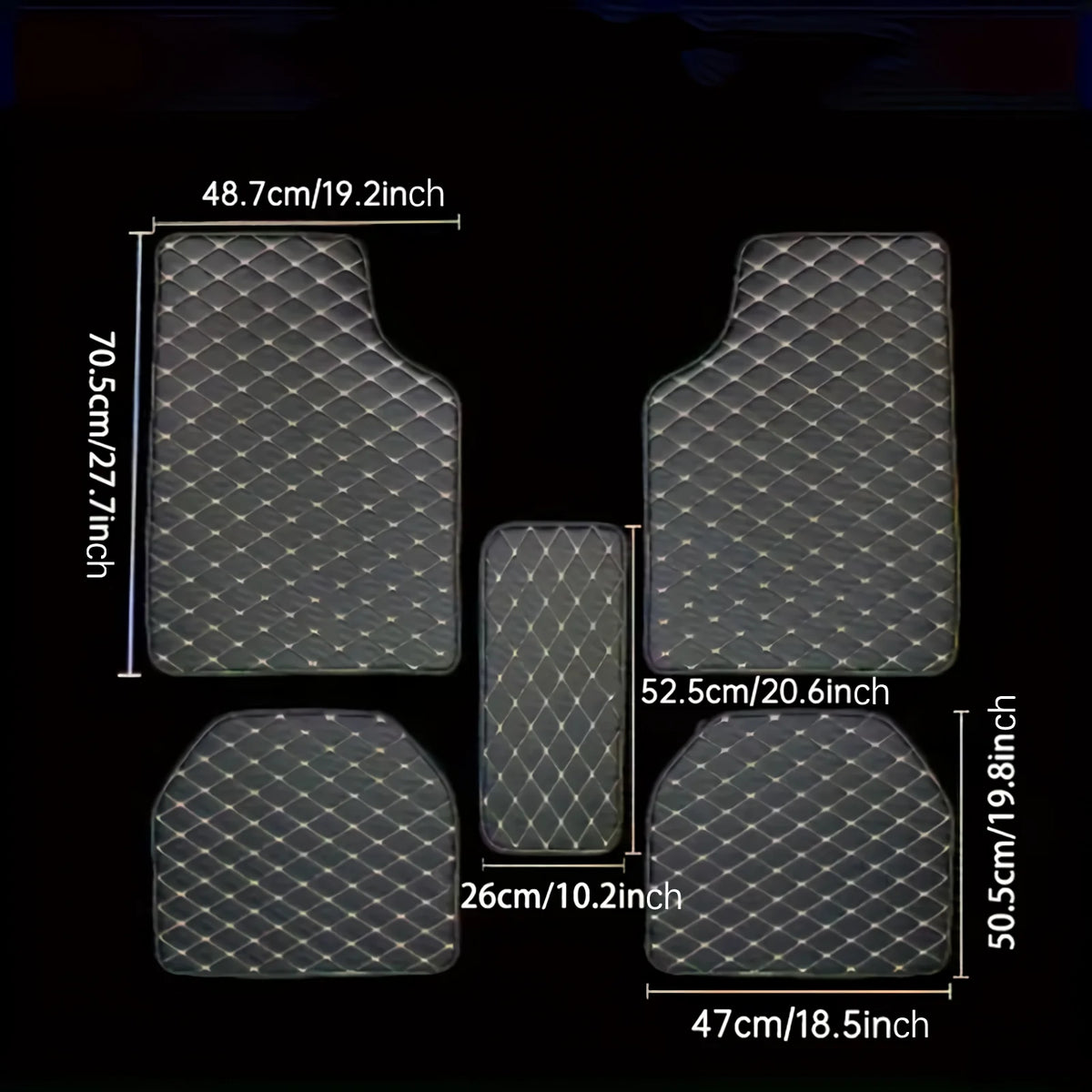 Universal 5pcs Car Floor Mats Set PU Leather Waterproof Dustproof Full Coverage, Multiple Colors
