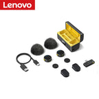 Lenovo Magnetic Wireless Lavalier Microphone 100M Noise Reductionfor with Charging Box Professional Microphone for Recording