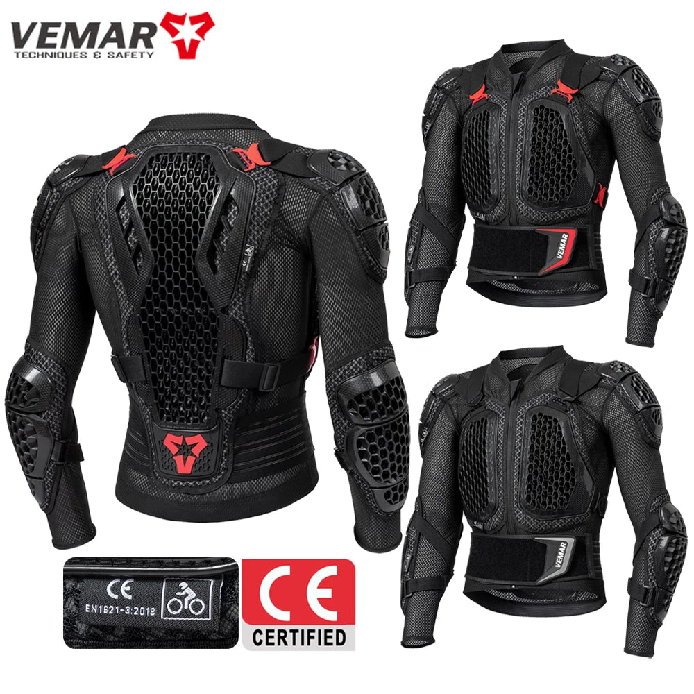 VEMAR 2025 Men New Motorcycle Jacket Moto Body Armor MX Armor Motocross Racing Jacket CE Approval Motorbike Moto Protection Gear