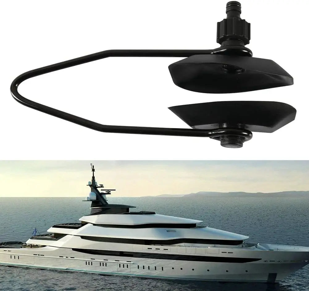 Outboard Motor Flusher Rectangular Spring Steel & Rubber Water Flush Attachment, Black