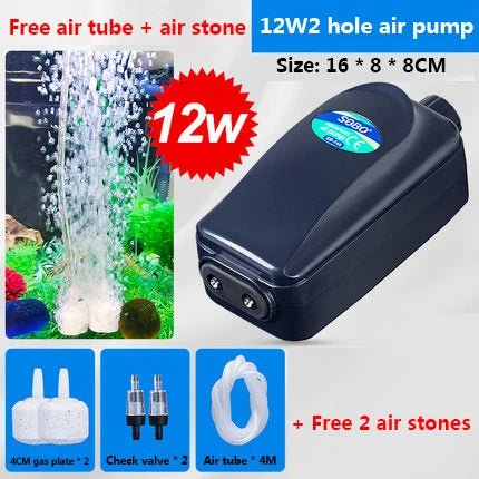Quiet 220v 8W 12W Air Pump Adjustable Super Silent 4 Outlet Aquarium Fish Tank Oxygen Air Aerator Koi Fish Air Aerator air pump