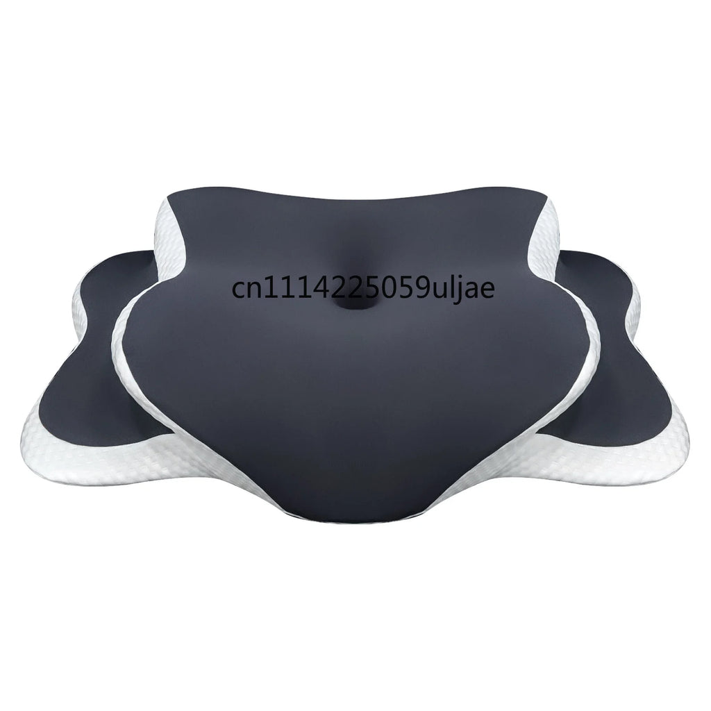 Adjustable Cervical Memory Foam Pillow for Neck Pain Relief, Ice Silk Pillowcase, Back/Side