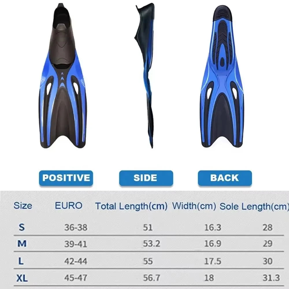 Professional Diving Fins Flexible Comfort TPR Non-Slip Swimming Rubber Snorkeling Swim Flippers Water Sports Beach Shoes
