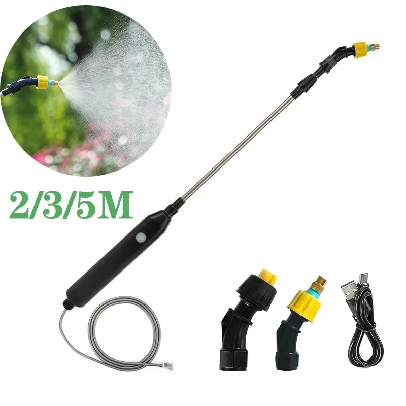 Automatic garden watering spray gun electric sprayer nozzle with hose 2m/3m/5m