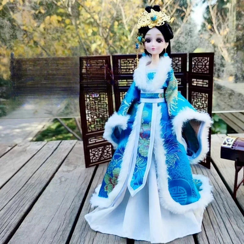 30cm Chinese Style Girl Doll with Removable Ancient Dress, 11 Joints, 1pc