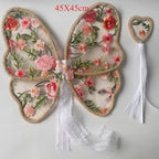 Vintage Velvet Butterfly Wings Forest Photography Props for Children's Birthday and Christmas Celebration