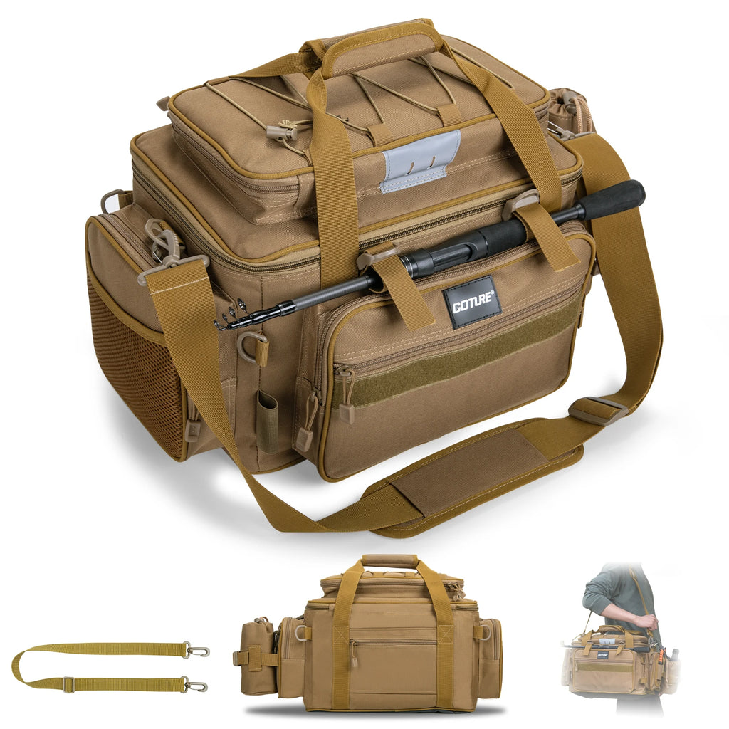 Goture 53*30*29 Outdoor Waterproof Fishing Bag Cycling Sports Storage Shoulder Bag Large Capacity Hunting Tactical Soft Bag
