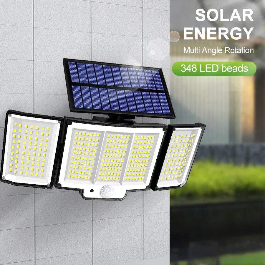 234/318/348 LED Solar Lights 3 Working Modes Super Bright Motion Sensor Outdoor IP65 Waterproof Flood Wall Security Lights Yard