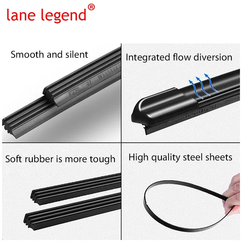 Front Rear Wiper Blades Set For Mazda 2 MK2 DE 2007 - 2014 Mazda2 Demio MK3 Accessories Windscreen Windshield Brushes 2008 2013