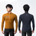 ROCKBROS Autumn Winter Cycling Jersey Lightweight High Elastic Cycling Shirt Full Zipper Long Sleeve Jersey Men Cycling Clothing