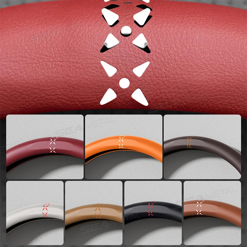 SEAMETAL Steering Wheel Cover 37-39cm Anti-Slip Leatherette Anti-Scratch Protector